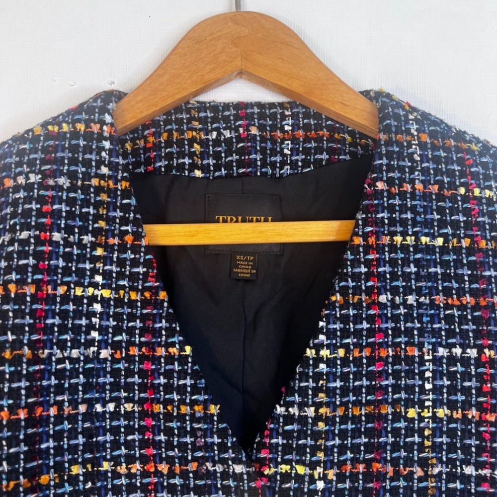 Truth by Republic Tweed Blazer Longline Single Breasted Preppy Size XS Career - Picture 3 of 11